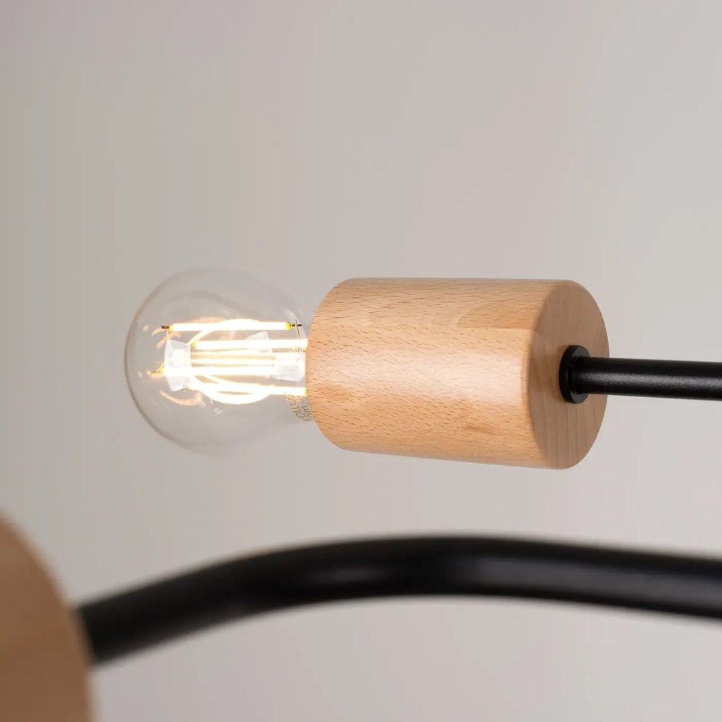 Żyrandol TIMBO 8 czarny SOLLUX LIGHTING