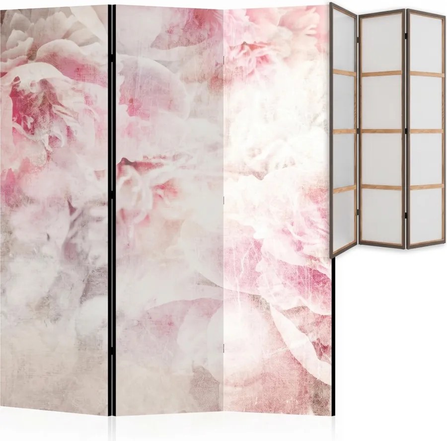 Parawan pokojowy 3-częściowy 135x172 Jednostronny dekoracyjny romantic shabby chic Piwonie W Bieli