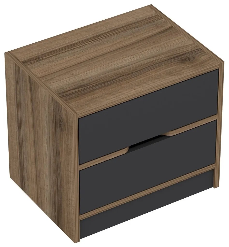 Stolik nocny Elina Walnut Anthracite