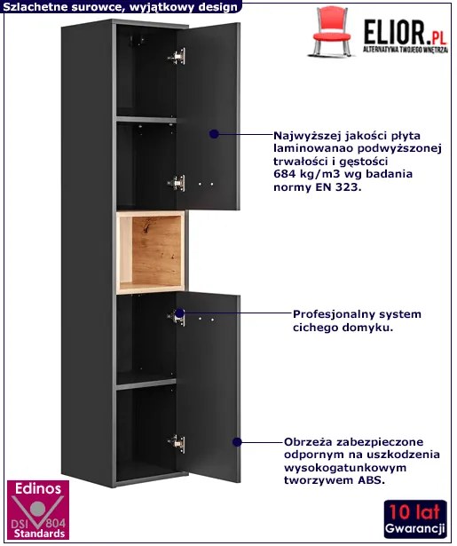 Wiszący słupek łazienkowy w stylu industrialnym C8-W18