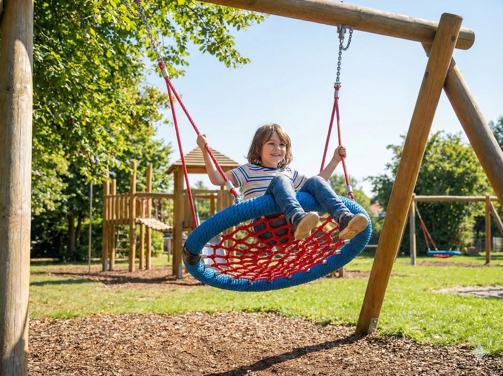 Huśtawka Bocianie Gniazdo 100cm Siedzisko Okrągłe Dla Dzieci Na Plac Zabaw