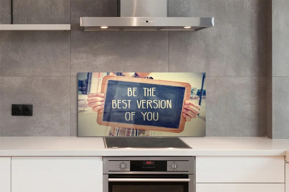 Szklany Panel Drewniana Tabliczka z Napisem