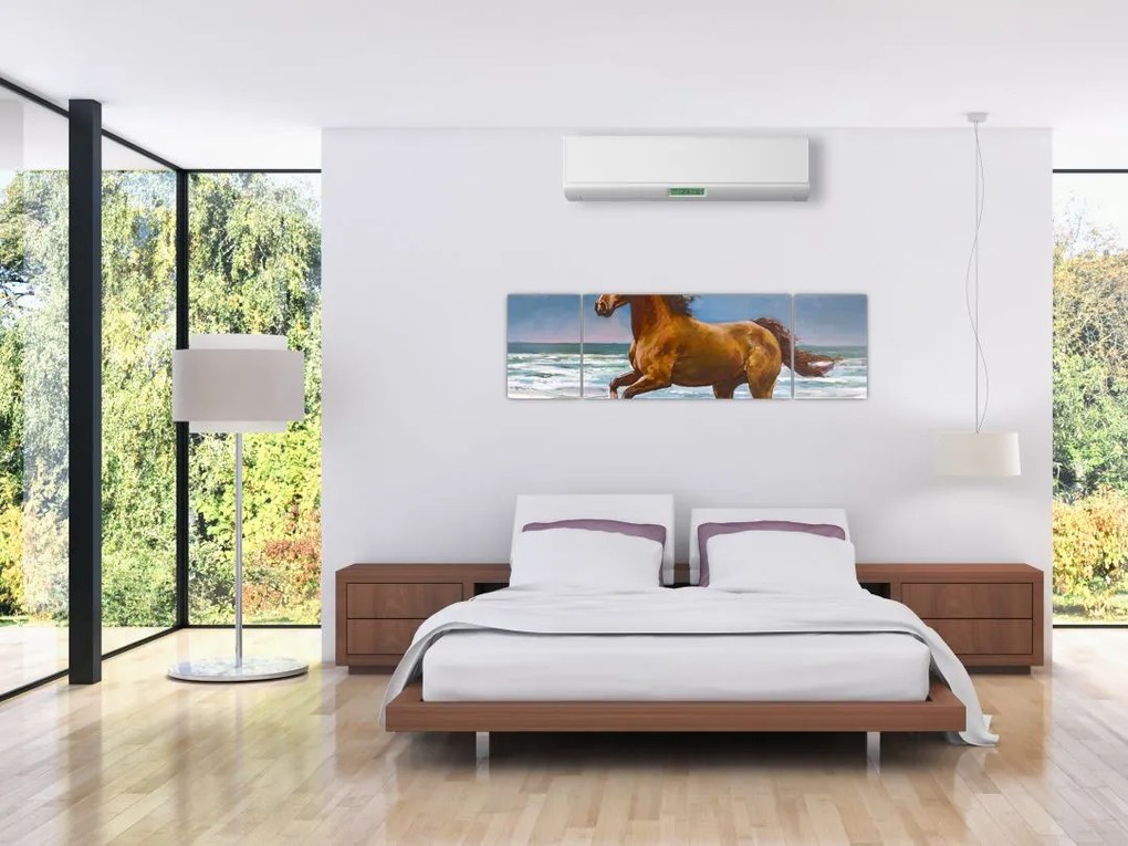 Obraz konia na plaży (170x50 cm)