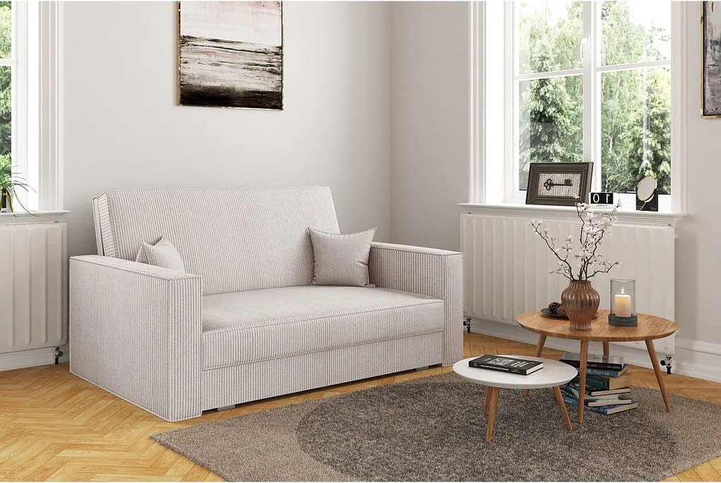 Sofa z funkcją spania AMERICA, tkanina Poso, Beżowy