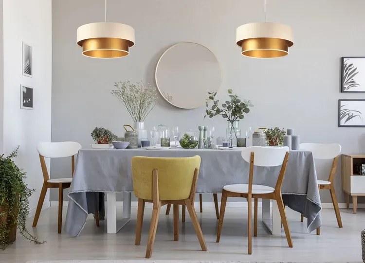 Złoto-kremowa lampa wisząca glamour - 3S S419 S7-P53