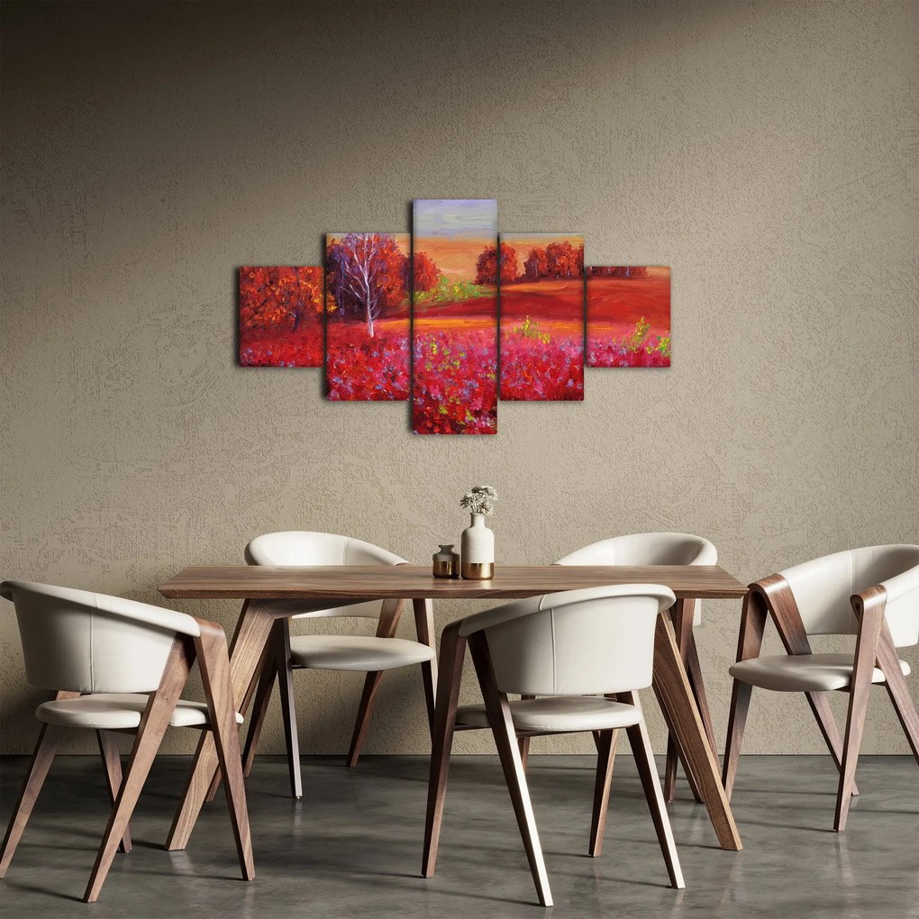 Obraz czerwonego krajobrazu (125x70 cm)