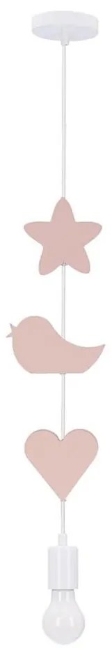 Dziecięca lampa wisząca na lince TRIO 1xE27/20W/230V różowa/biała
