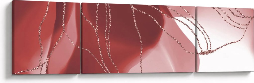 Obraz - Czerwony abstrakcyjny kwiat N⁰1 (170x50 cm)