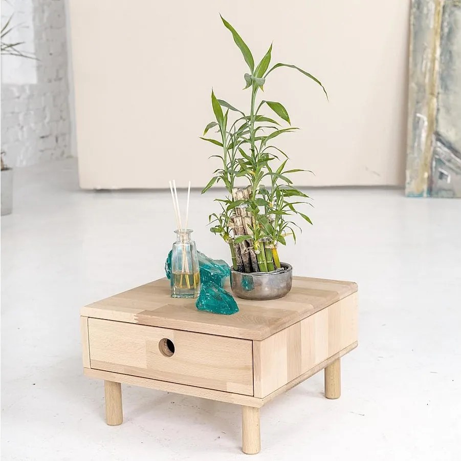 Stolik nocny 0,4x0,4x0,24 m nieobrobiony, stożek