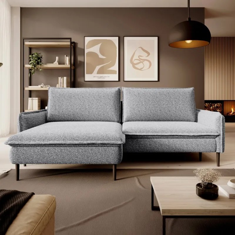 Narożnik GLOSSY z funkcją spania zestaw z poduszkami WERSAL