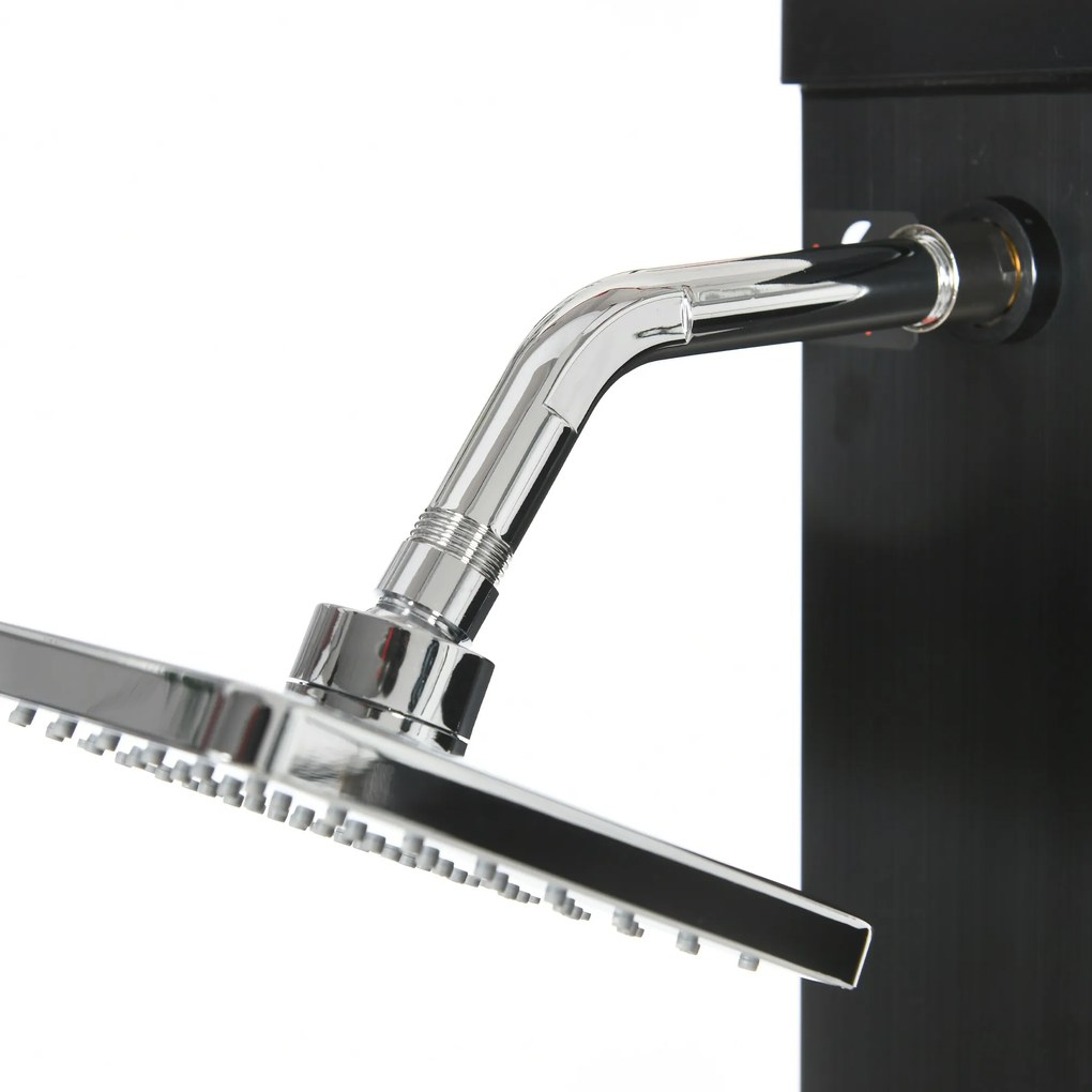 Outsunny Solarna prysznic z obracającą się o 360° głowicą, prysznic do stóp, podgrzewanie wody do 60°C, czarny, 19 x 20 x 217 cm