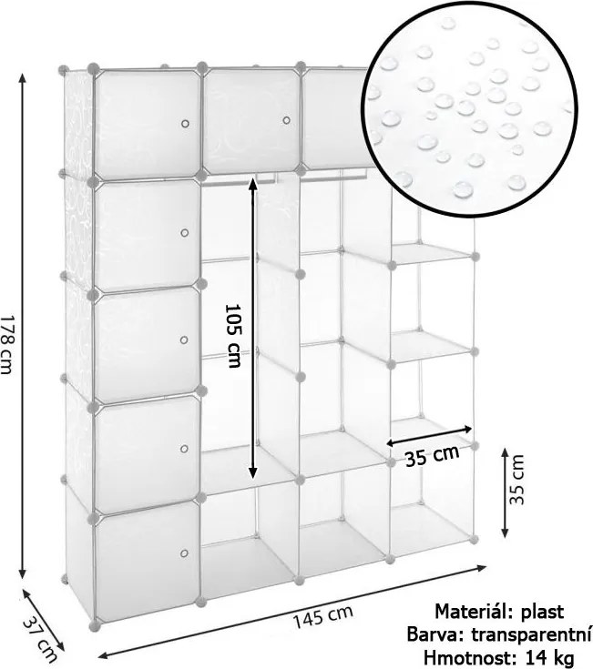 Przezroczysta półka - system wtykowy
