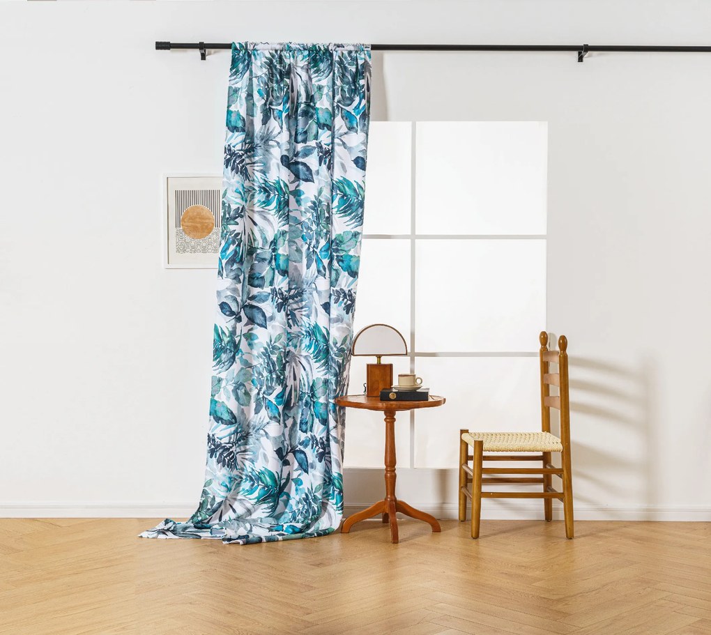 Designerska zasłona CORTINA 140x270 cm, wzorzysta Zawieszanie: Taśma z wiązaniami