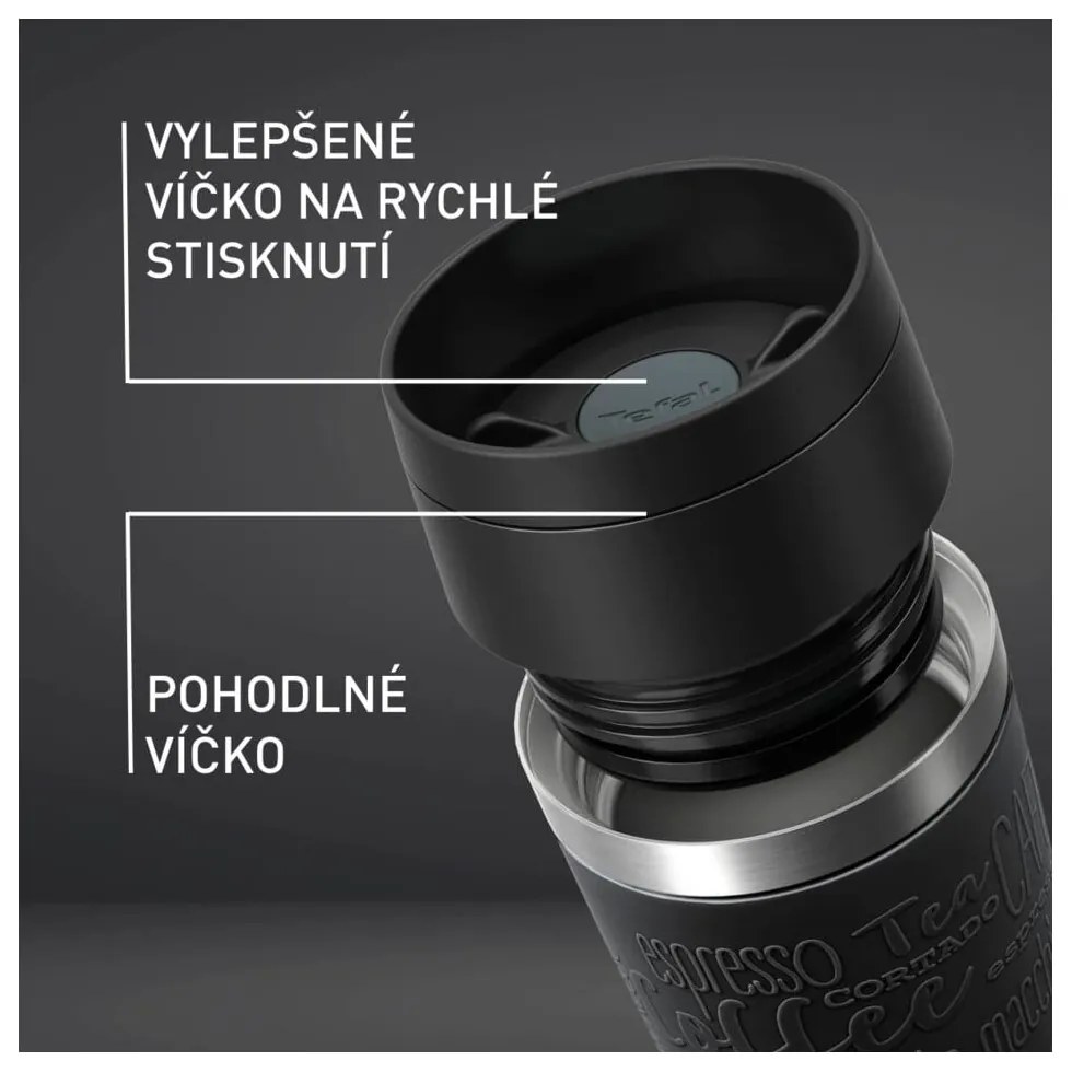 Czarny kubek podróżny 360 ml – Tefal