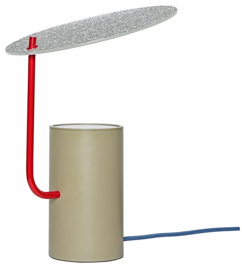 Lampa stołowa w kolorze khaki ze szklanym kloszem (wysokość 35 cm) Disc – Hübsch