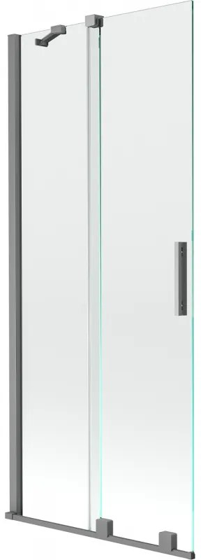 Mexen Velar parawan nawannowy 2-skrzydłowy rozsuwany 80 x 150 cm, transparent, gun metal - 896-080-000-01-95