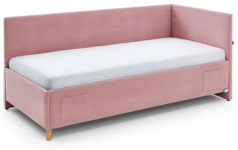 Różowe narożne łóżko dziecięce ze schowkiem 90x200 cm Cool – Meise Möbel
