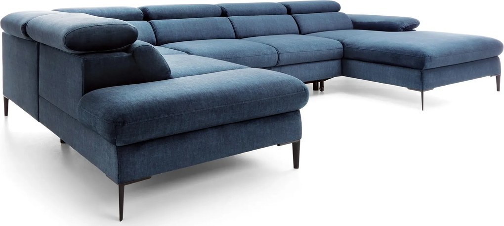 Granatowy narożnik U z funkcją spania K7-T58