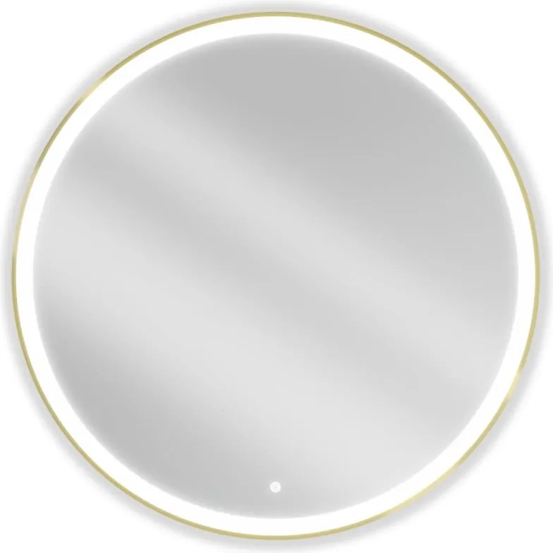 Mexen Esso lustro łazienkowe podświetlane, okragłe 100 cm, LED 6000K, antypara, rama złota szczotkowana - 9825-100-100-611-50