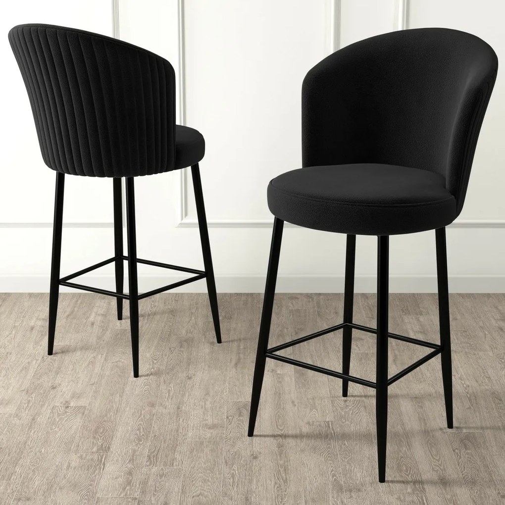 Zestaw krzeseł barowych Alte Black and Black, 2 szt., 2 szt.