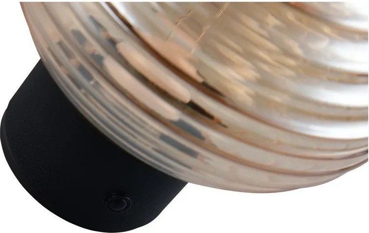 Szklany kinkiet LED na USB w bursztynowym kolorze ø 15,5 cm Earl – Reality