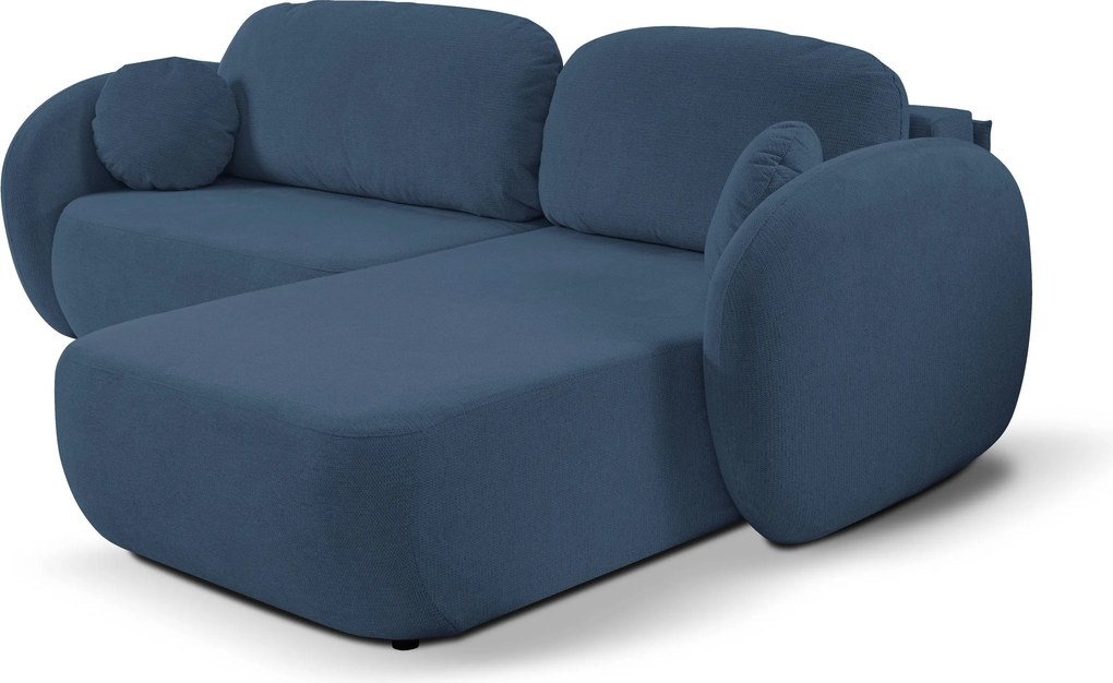 Masseno Narożnik AMICO z funkcją spania i pojemnikiem na pościel Narozniki L, Rozkładana sofa - Granatowy, ARAGON 79