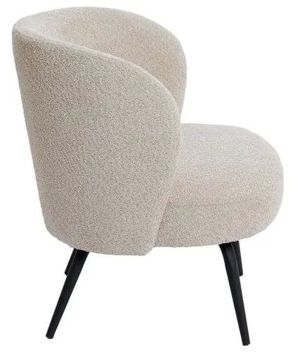 Kremowy fotel z materiału bouclé Dieyda – Light &amp; Living