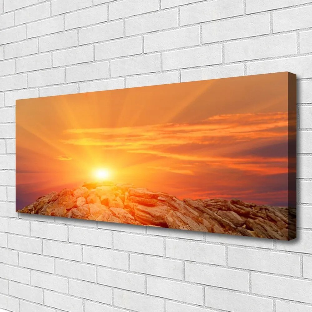 Obraz canvas Szczyty Gór o Zachodzie