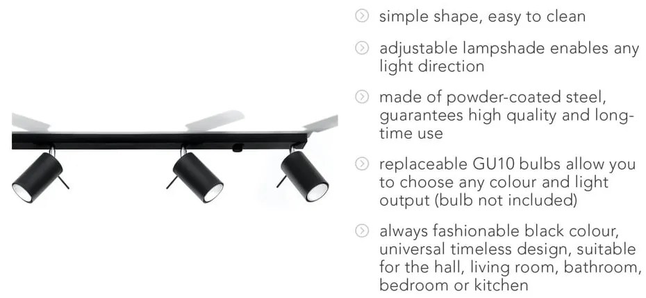 Czarna lampa wisząca Sollux Etna 4L