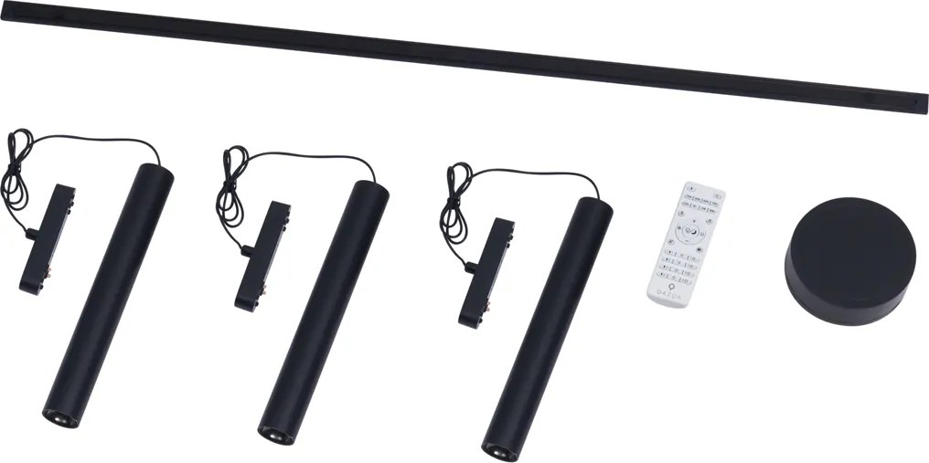 Nowoczesny system oświetlenia szynowego z 3 czarnymi lampami wiszącymi 1-fazowymi - Magnetic Cassie