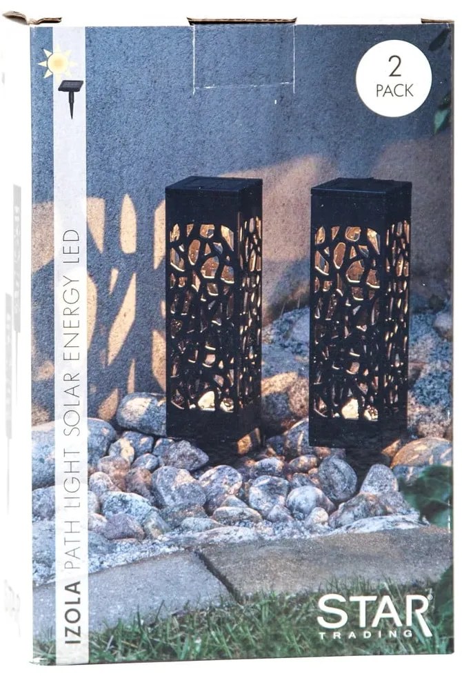Zestaw 2 ogrodowych lamp solarnych LED Star Trading Izola, wys. 18 cm