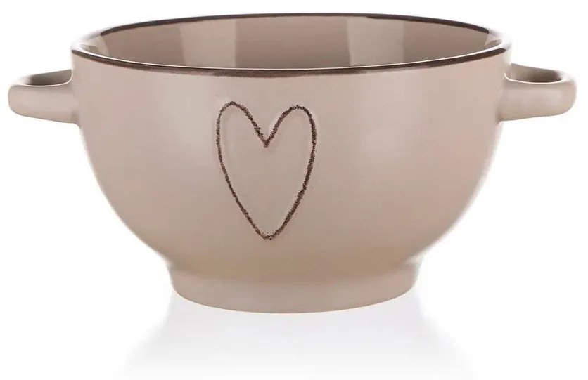 Banquet Miska ceramiczna HEART 660 ml, beżowy