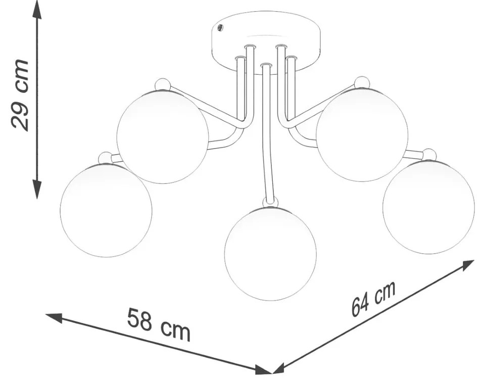 Czarno-biała lampa sufitowa Beam – Nice Lamps