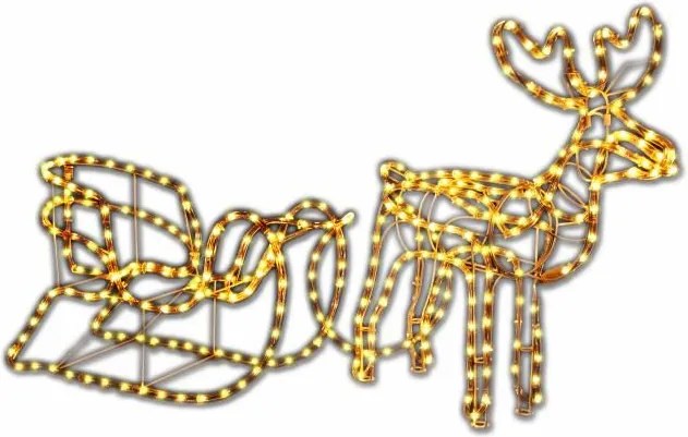 Świetlna dekoracja - renifer świąteczny, 140 cm, ciepła biel