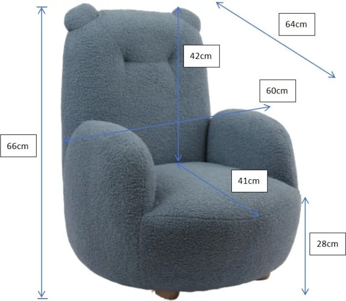 Beżowy fotel dziecięcy z materiału bouclé Rocky – Vipack