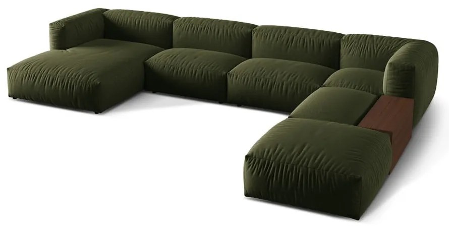 Zielony narożnik modułowy (prawostronny/w kształcie litery U) Martina – Micadoni Home