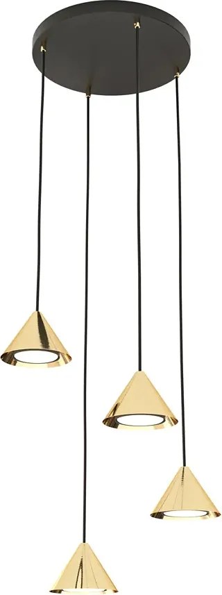 Czarno-złota nowoczesna lampa wisząca - 3X D130 K2-W31