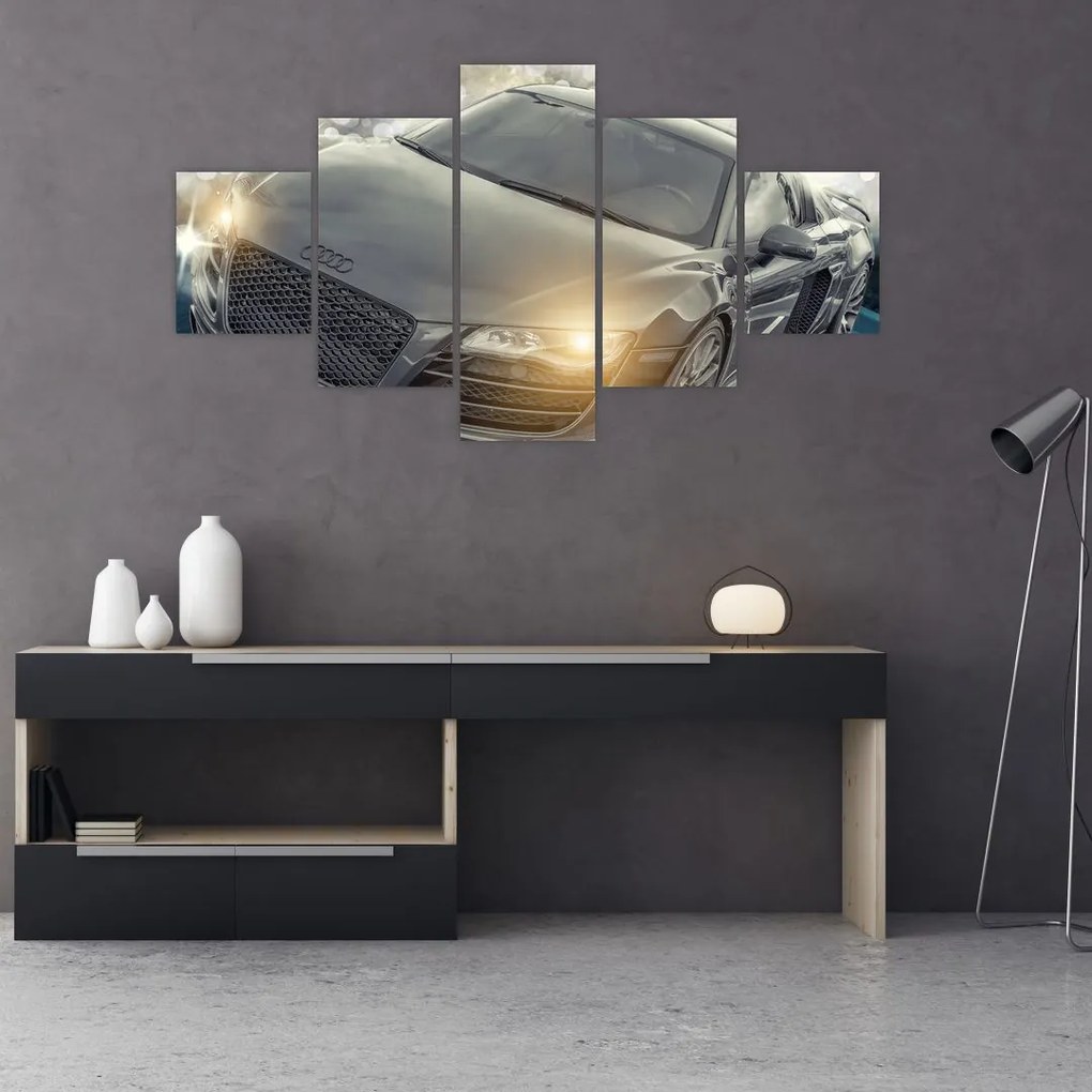Obraz samochodu Audi - szary (125x70 cm)