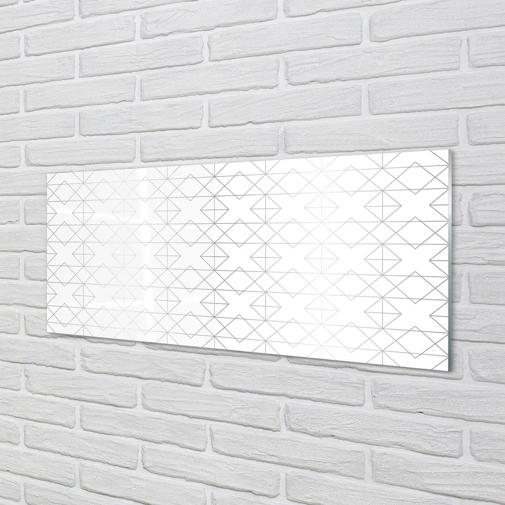 Panel szklany do Kuchni Zarys Wielokątów