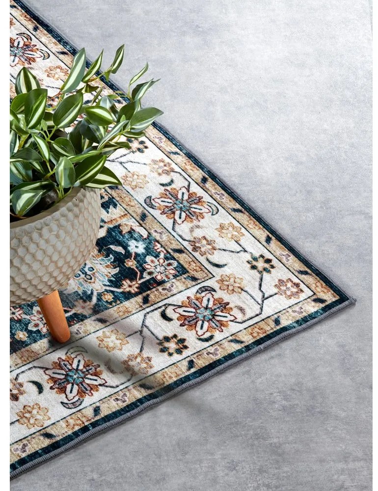 Niebieski dywan 200x290 cm Saveh Blue Cream – Elle Decoration