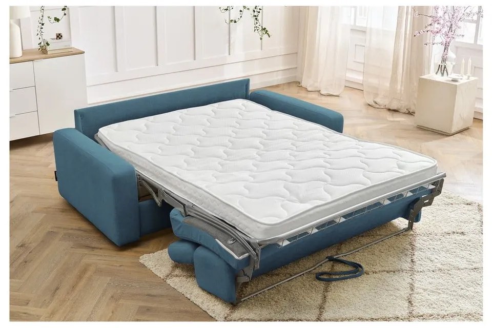 Niebieska rozkładana sofa 215 cm Monaco – Bobochic Paris