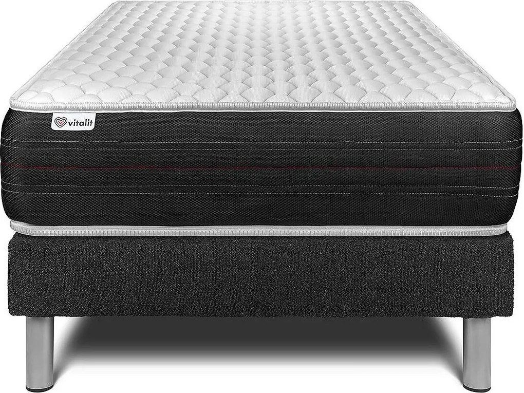 lózka z materacem VITAL SPRING 120 x 200 cm Rama lózka Czarny