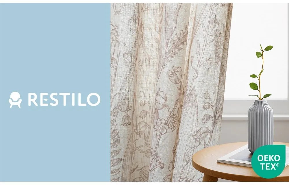 Beżowa/jasnobrązowa zasłona 135x250 cm Selvetia – Restilo