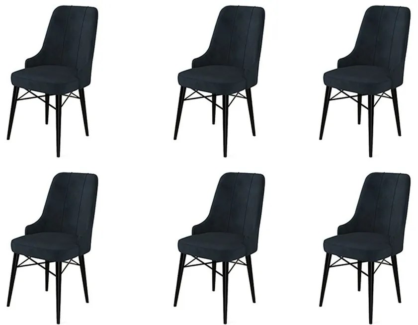 Zestaw krzeseł do jadalni Pare Anthracite, 6 szt.
