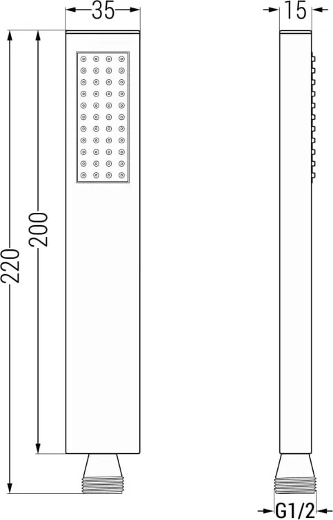 Mexen R-02 rączka prysznicowa 1-funkcyjna, czarna - 79500-70