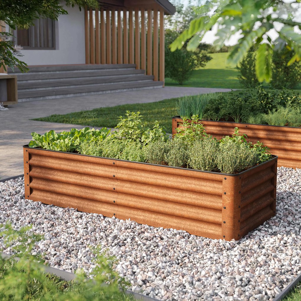 PRIMEYARD 150 x 60 x 35 cm Grządka podwyższona, stal corten, Optyka rdzy - (GFPV00966)