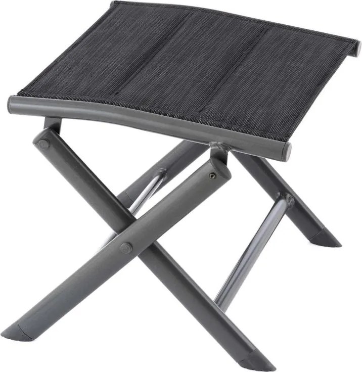 Składane aluminiowe krzesło - czarna, ciemnoszara rama