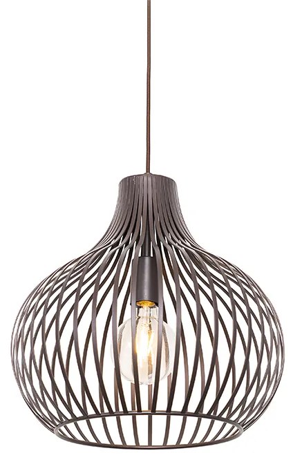 Nowoczesna lampa wisząca brązowa 38 cm - Saffira Nowoczesny Oswietlenie wewnetrzne