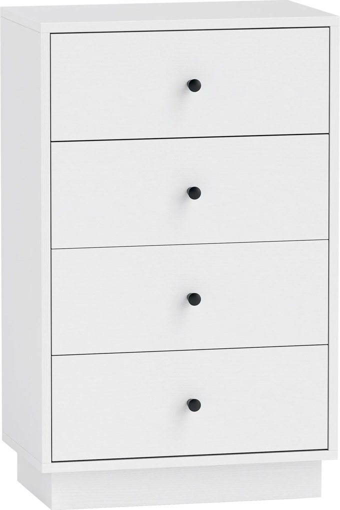 HOMCOM Biała Komoda z 7 Szufladami, Szafka z Płyty Wiórowej w Nowoczesnym Stylu 47 x 29 x 75 cm