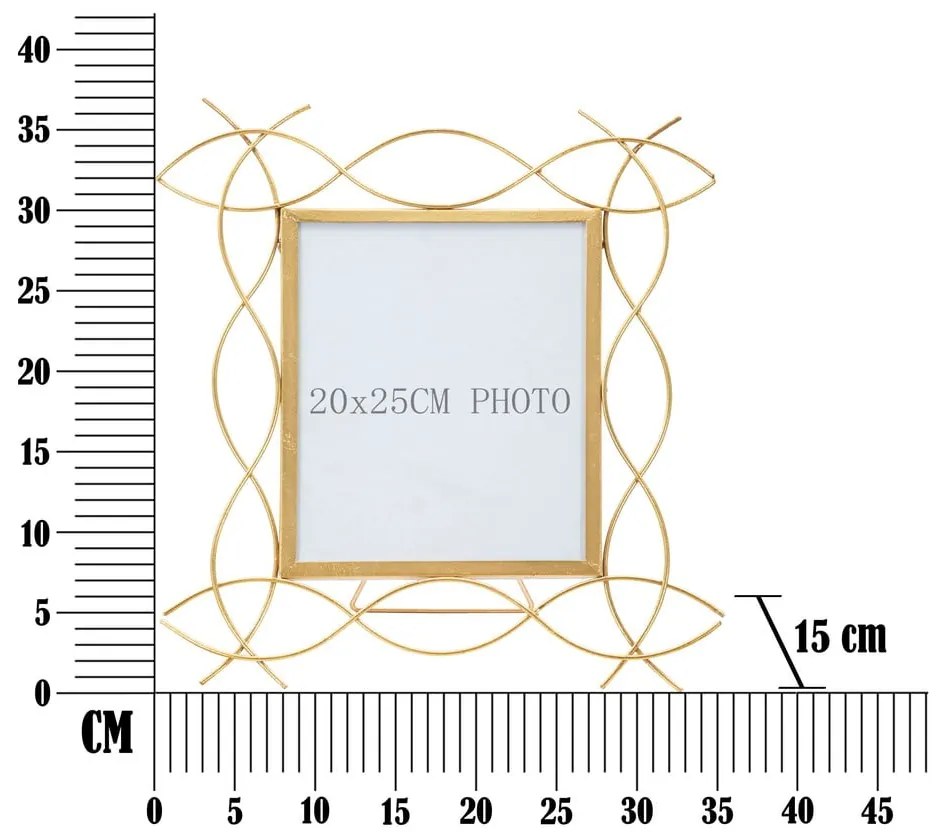 Metalowy stojąca ramka na zdjęcia Mauro Ferretti Glam X, 35,5x37 cm
